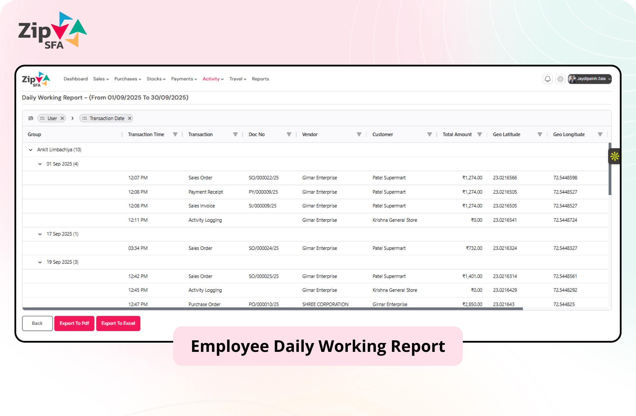 Employee Daily Working Report Employee Daily Working Report